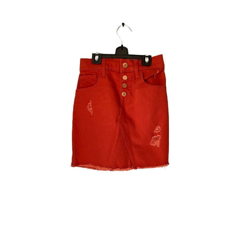Old Navy girls rust colored distressed adjustable waist skirt/fall colors/size m